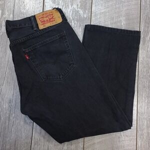 Levis Jeans Mens 38x28 Black 501 XX Original Straight Leg Button Fly Denim Pants